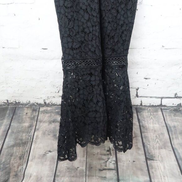 BARDOT BLACK DEEP V NECK SLEEVELESS LACE OVERLAY ANKLE LENGTH DRESS SIZE 4 - Picture 11 of 14